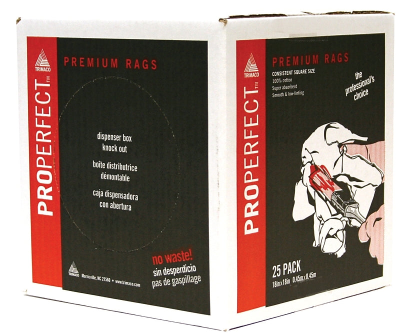 TRIMACO Trimaco 80025 Painter's Rag, 18 x 18 in, Cotton, White
