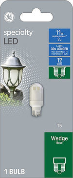 GE GE Specialty 14162 Replacement Bulb, T5 Lamp, 11 W Equivalent, Wedge Lamp Base, Non-Dimmable, Warm White Light