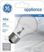 GE GE 15206 Light Bulb, 40 W, A15 Lamp, E26 Medium Lamp Base, 415 Lumens, 2700 K Color Temp, Soft White Light ELECTRICAL GE