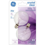 GE GE 17722 Light Bulb, 25 W, G16.5 Lamp, E12 Candelabra Lamp Base, 220 Lumens, 2500 K Color Temp, Soft White Light ELECTRICAL GE