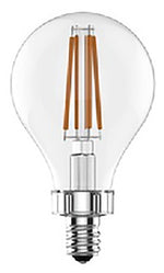 GE GE 24309 LED Bulb, General Purpose, A15 Lamp, 60 W Equivalent, Candelabra Lamp Base, Dimmable, Soft White Light