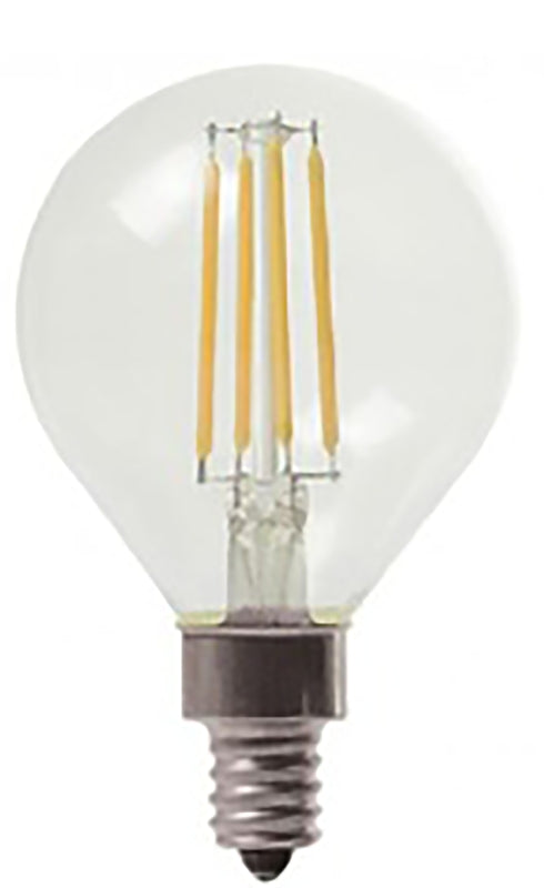 GE GE 24535 LED Bulb, Decorative, G16.5 Lamp, 40 W Equivalent, E12 Candelabra Lamp Base, Dimmable, Clear, Soft White Light ELECTRICAL GE