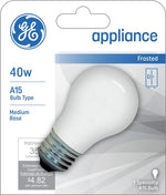 GE GE 27495 Ceiling Fan Bulb, 40 W, A15 Lamp, E26 Medium Lamp Base, 355 Lumens, 2700 K Color Temp, Frosted Light