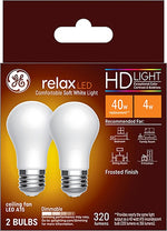 GE GE Relax 31374 Replacement Bulb, High-Definition, A15 Lamp, 40 W Equivalent, Medium (E26) Lamp Base, Dimmable, White ELECTRICAL GE