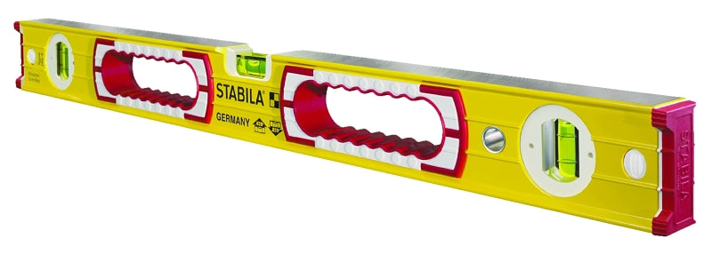 STABILA Stabila 37424 Spirit Level, 24 in L, 3-Vial, Non-Magnetic, Aluminum, Yellow