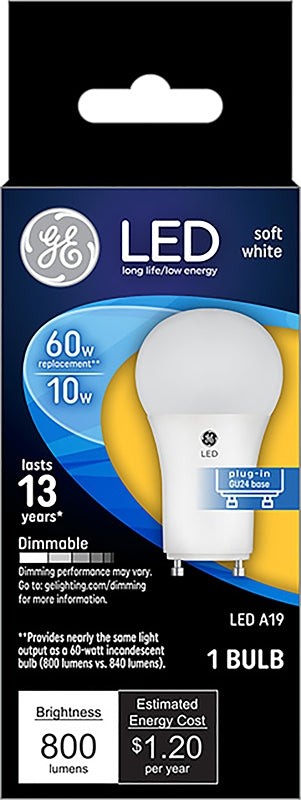 GE GE 44775 LED Bulb, General Purpose, A19 Lamp, GU24 Lamp Base, Dimmable ELECTRICAL GE