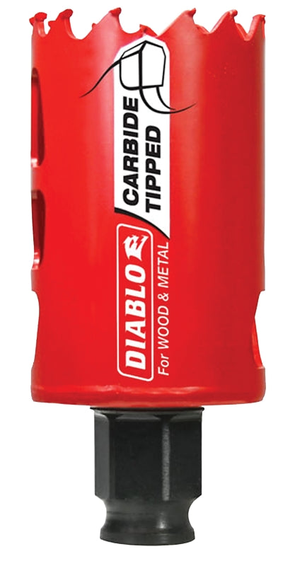DIABLO Diablo DHS1625CT GP Hole Saw, 1-5/8 in Dia, 2-3/8 in D Cutting, 3/8 in Arbor, Carbide Cutting Edge TOOLS DIABLO