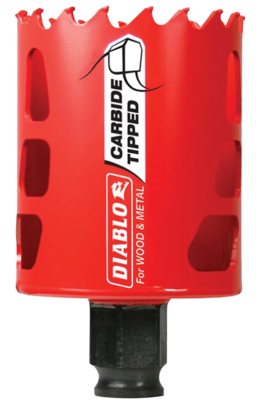DIABLO Diablo DHS2125CT GP Hole Saw, 2-1/8 in Dia, 2-3/8 in D Cutting, 3/8 in Arbor, Carbide Cutting Edge