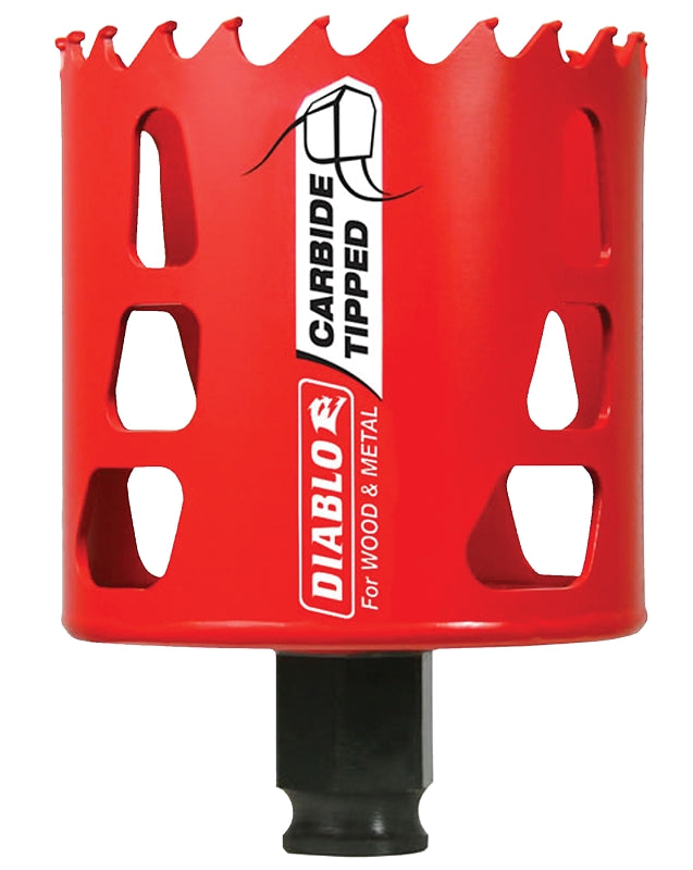 DIABLO Diablo DHS2625CT GP Hole Saw, 2-5/8 in Dia, 2-3/8 in D Cutting, 3/8 in Arbor, Carbide Cutting Edge