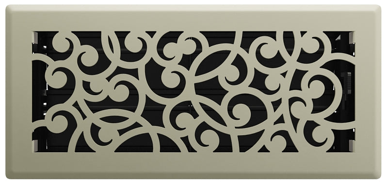 IMPERIAL Imperial RG3454 Floor Register, 10 in W Duct Opening, 4 in H Duct Opening, Satin Nickel, Polystyrene PLUMBING, HEATING & VENTILATION IMPERIAL