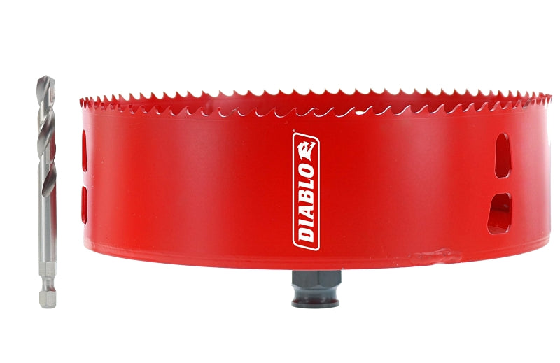 DIABLO Diablo DHS6375RL Recessed Lighted Hole Saw, 6-3/8 in Dia, 1-7/10 in D Cutting, 3.35 in Pilot Drill