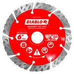 DIABLO Diablo DMADST0600 Series Saw Blade, Turbo Cut-Off Disc Blade, 6 in Dia, Segmented Rim, 1/PK TOOLS DIABLO
