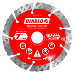 DIABLO Diablo DMADST0700 Series Saw Blade, Turbo Cut-Off Disc Blade, 7 in Dia, Segmented Rim, 1/PK TOOLS DIABLO
