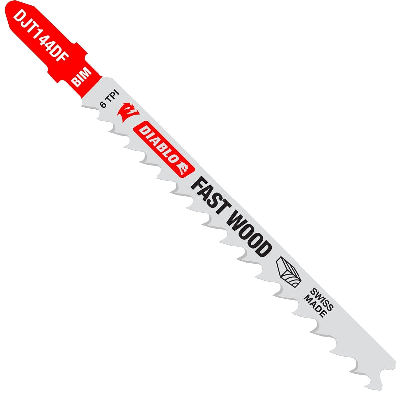 DIABLO Diablo DJT144DF5 Jig Saw Blade, 4 in L, 15 TPI, Bi-Metal Cutting Edge
