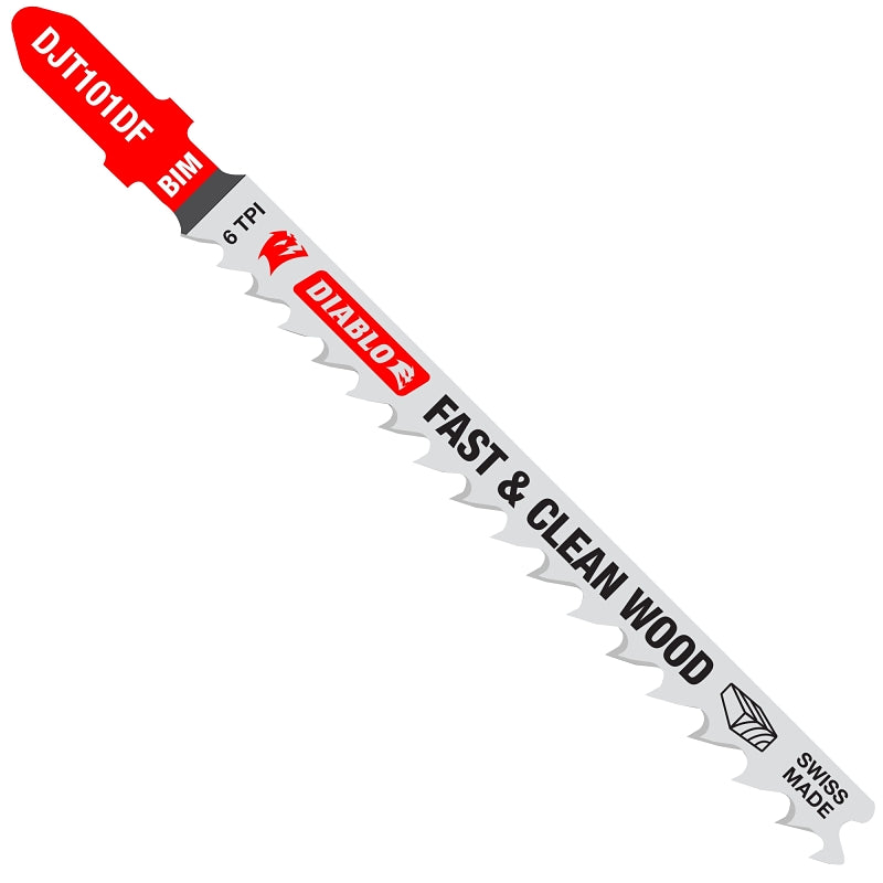 DIABLO Diablo DJT101DF5 Jig Saw Blade, 4 in L, 6 TPI, Bi-Metal Cutting Edge, 5/PK TOOLS DIABLO