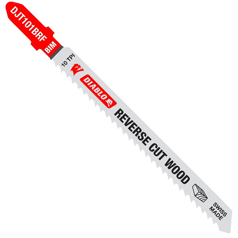DIABLO Diablo DJT101BRF5 Jig Saw Blade, 4 in L, 10 TPI, Bi-Metal Cutting Edge, 5/PK