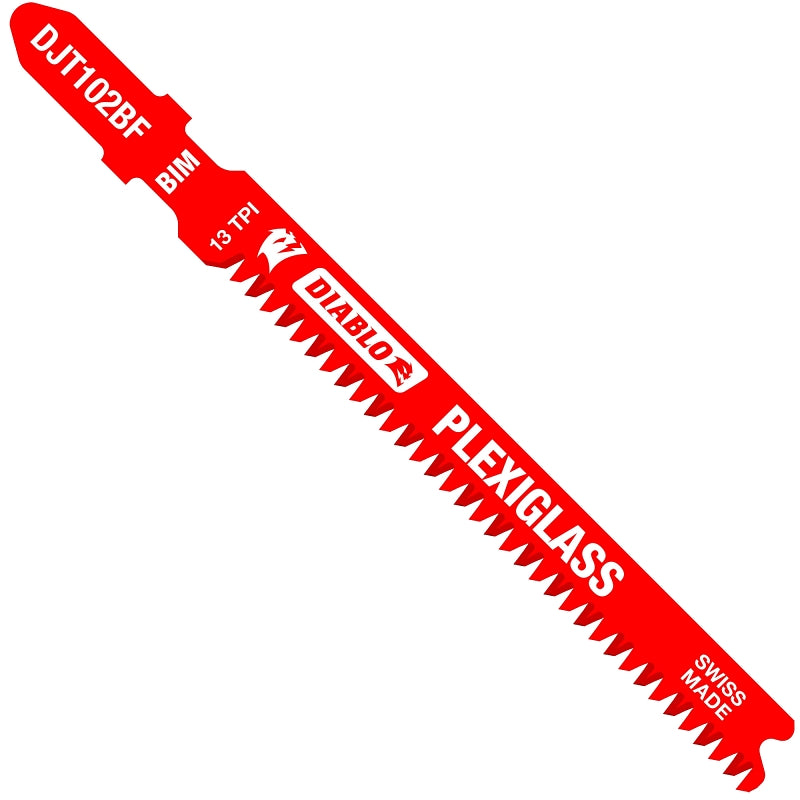 DIABLO Diablo DJT102BF5 Jig Saw Blade, 3-5/8 in L, 13 TPI, Bi-Metal Cutting Edge