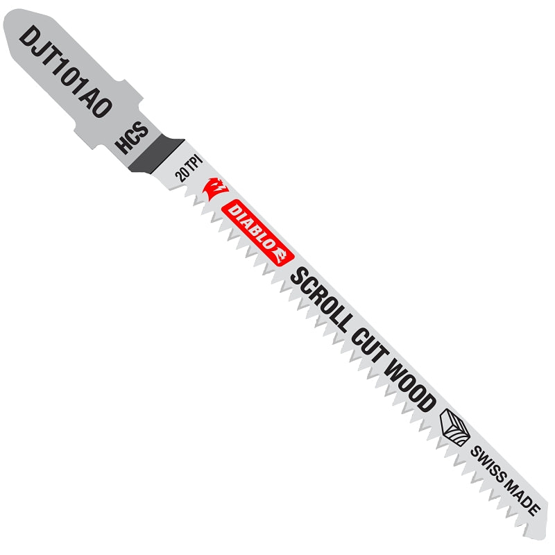 DIABLO Diablo DJT101AO5 Jig Saw Blade, 3-1/4 in L, 20 TPI, HCS Cutting Edge