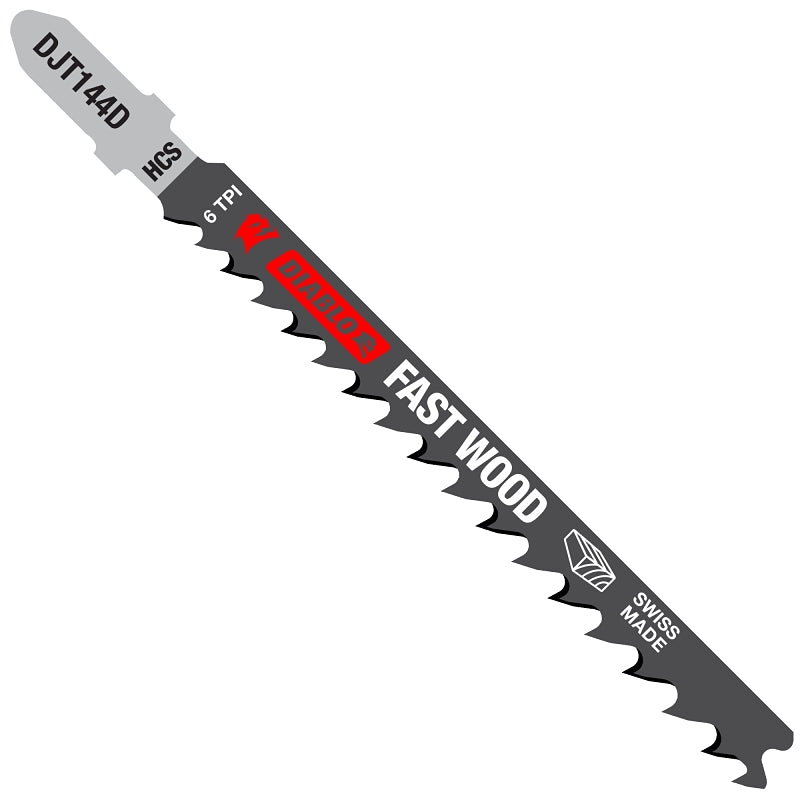 DIABLO Diablo DJT144D5 Jig Saw Blade, 4 in L, 6 TPI, High Carbon Steel Cutting Edge