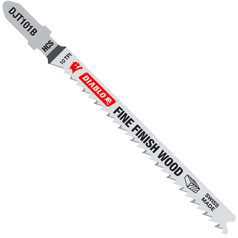 DIABLO Diablo DJT101B5 Jig Saw Blade, 4 in L, 10 TPI, High Carbon Steel Cutting Edge