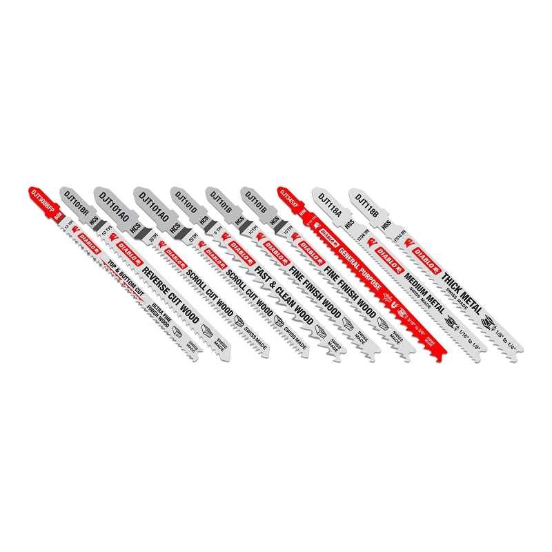 DIABLO Diablo DJT10S Jig Saw Blade Set, 10-Piece, Bi-Metal, Red TOOLS DIABLO