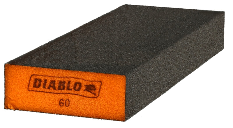 DIABLO Diablo ENDURA-BOND DFBBLOCBMD01G Flat Edge Sanding Block, 8 in L, 3 in W, 60 Grit, Medium, Aluminum Oxide Abrasive PAINT DIABLO