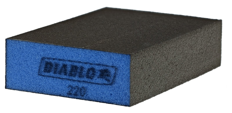 DIABLO Diablo ENDURA-BOND DFBBLOCMFN01G Flat Edge Sanding Block, 4 in L, 2-1/2 in W, 220 Grit, Ultra Fine