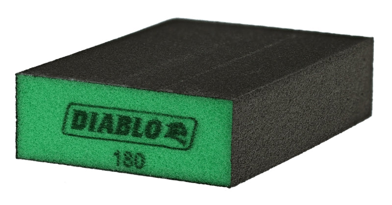 DIABLO Diablo ENDURA-BOND DFBBLOCUFN01G Flat Edge Sanding Block, 4 in L, 2-1/2 in W, 180 Grit, Ultra Fine