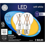 GE GE 93098656 Light Bulb, General-Purpose, A19 Lamp, 60 W Equivalent, Medium Lamp Base, Dimmable, Clear, Soft White Light ELECTRICAL GE