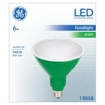GE GE 93100881 Floodlight Bulb, Decorative, PAR38 Lamp, Medium (E26) Lamp Base, Non-Dimmable, Green ELECTRICAL GE