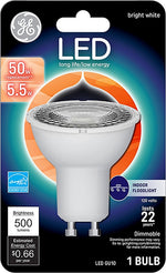 GE GE 93120809 Floodlight Bulb, MR16 Lamp, 50 W Equivalent, GU10 Lamp Base, Dimmable, White, Bright White Light ELECTRICAL GE