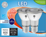 GE GE 93124156 Floodlight Bulb, R20 Lamp, 50 W Equivalent, Medium (E26) Lamp Base, Dimmable, Clear, Daylight ELECTRICAL GE