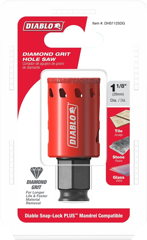 DIABLO Diablo DHS1125DG Diamond Grit Hole Saw, 1-1/8 in Dia TOOLS DIABLO