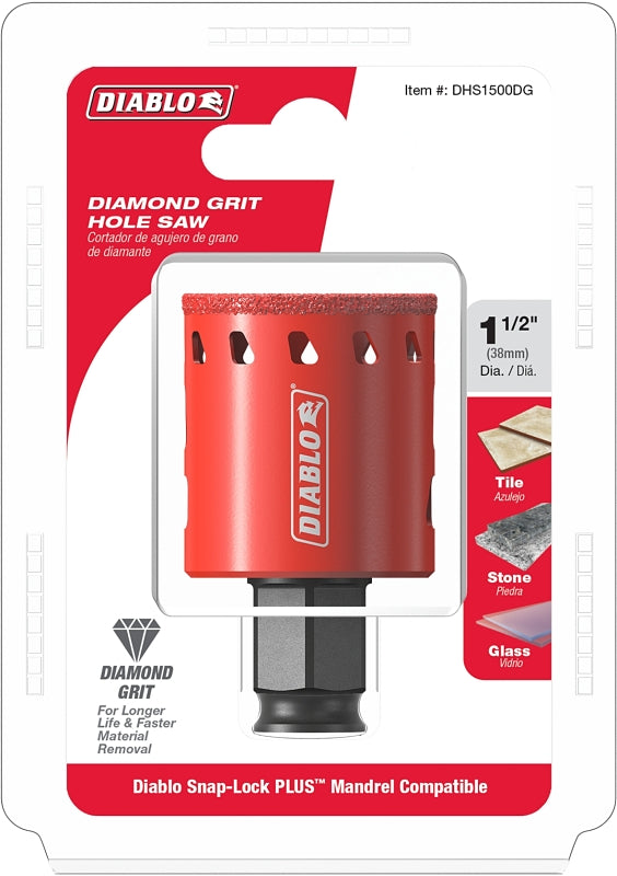 DIABLO Diablo DHS1500DG Diamond Grit Hole Saw, 1-1/2 in Dia TOOLS DIABLO