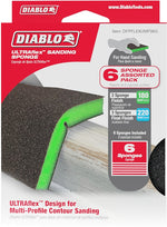 DIABLO Diablo ULTRAflex DFPFLEXUMF06G Sanding Sponge Assortment, 5 in L, 4 in W, 180, 220 Grit, Micro-Fine, Ultra-Fine