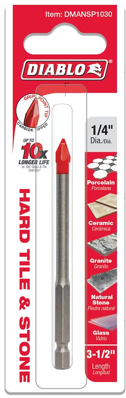 DIABLO Diablo DMANSP1030 Drill Bit, 1/4 in Dia, 3-1/2 in OAL, Hex Shank TOOLS DIABLO