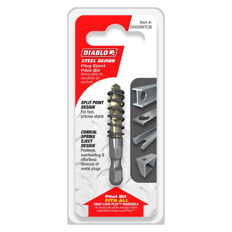 DIABLO Diablo Steel Demon DHS2BITCB Pilot Drill Bit, 1/4 in Shank, 1/4 in Dia Bit, Hex Shank