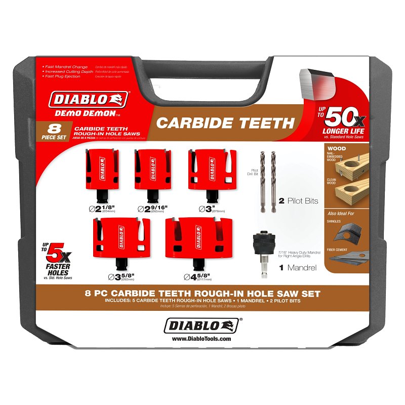 DIABLO Diablo Demo Demon DHS08SCTR Hole Saw Set, 8-Piece