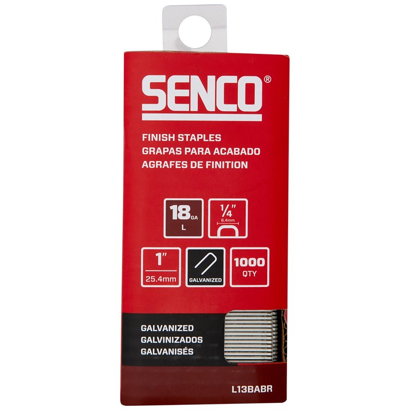 SENCO Senco L13BABR Medium Wire Staple Strip, 1/4 in W Crown, 1 in L Leg, 18 ga, Galvanized/Sencote HARDWARE & FARM SUPPLIES SENCO