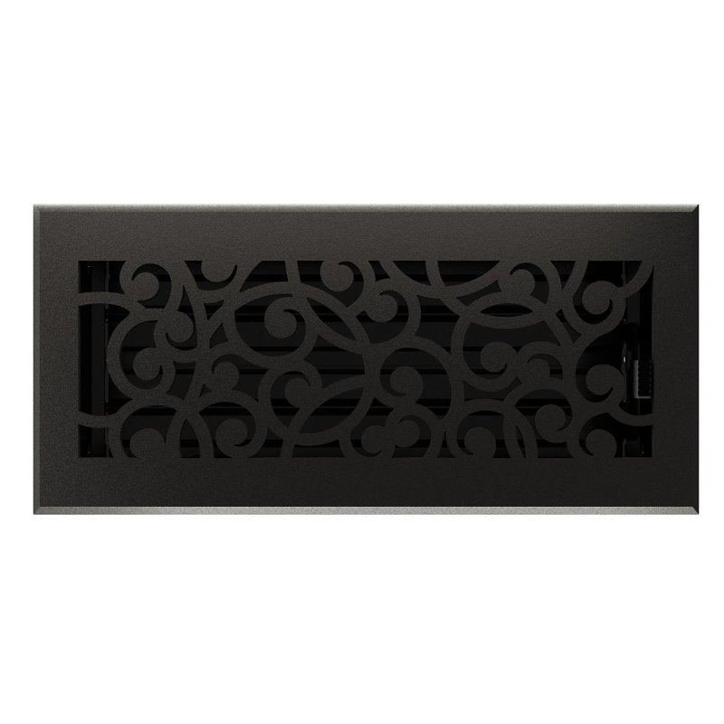 IMPERIAL Imperial Wonderland Series RG3374 Decorative Floor Register, 4 in L, 10 in W, Steel, Matte Black