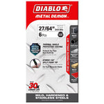 DIABLO Diablo Metal Demon DMD2764JP1 Drill Bit, 27/64 in Dia, 5.6 in OAL, Three-Flat Reduced Shank TOOLS DIABLO