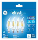 GE GE Industrial Solutions 43245 LED Bulb, Decorative, 500 Lumens, 5.5 W, CAC Lamp, E12 Lamp Base, Dimmable, Clear ELECTRICAL GE