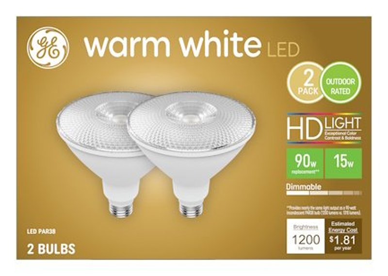 GE GE Industrial Solutions 45249 LED Bulb, Flood/Spotlight, PAR38 Lamp, 90 W Equivalent, E26 Lamp Base, Dimmable ELECTRICAL GE