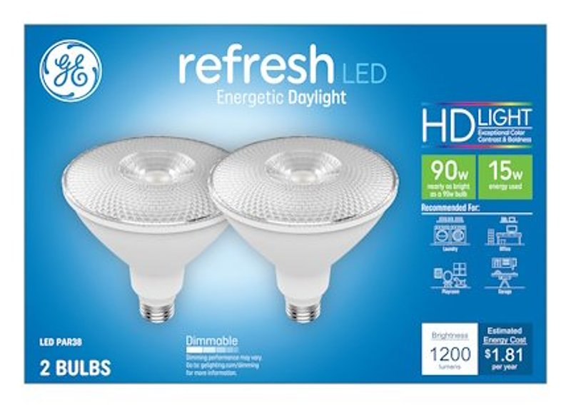 GE GE Industrial Solutions 45272 LED Bulb, Flood/Spotlight, PAR38 Lamp, E26 Lamp Base, Dimmable, Daylight Light