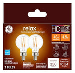 GE GE Industrial Solutions 45695 LED Bulb, Globe, 350 Lumens, 4.5 W, G16.5 Lamp, E12 Lamp Base, Dimmable, Soft White ELECTRICAL GE