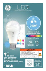 GE GE 93128968 LED Bulb, A21 Lamp, 60 W Equivalent, E26 Medium Lamp Base, Dimmable, Frosted, Daylight/RGB/Soft Light ELECTRICAL GE