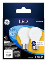 GE GE 25986 LED Bulb, General Purpose, A15 Lamp, 60 W Equivalent, E26 Lamp Base, Dimmable, Frosted, Soft White Light