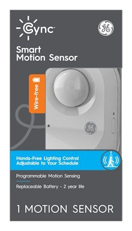GE GE 93105005 Smart Motion Sensor, 105 deg Sensing, 20 ft Sensing, White ELECTRICAL GE