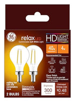 GE GE 93116152 LED Ceiling Fan Light Bulb, A15 Lamp, 40 W Equivalent, E12 Medium Lamp Base, Dimmable, Clear, Soft White Light ELECTRICAL GE