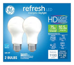 GE GE 93129422 Light Bulb, 75 W Equivalent, Medium Lamp Base, Dimmable, Daylight, 5000 K Color Temp ELECTRICAL GE